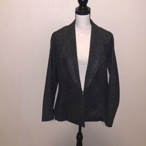 Torrid Women's Plus Size 1 Uptown Premium Ponte Black Chevron Peplum Blazer